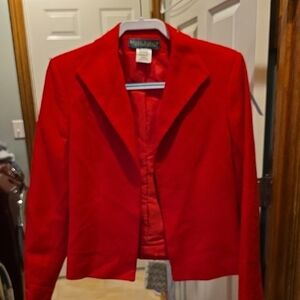Harve Benard Women's Red 1980s Vintage Blazer